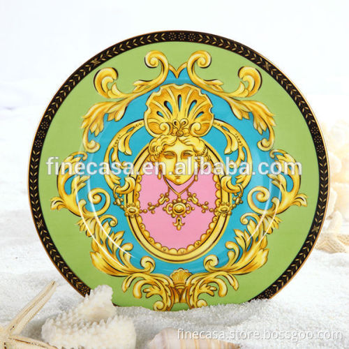 7.5 Inches Luxury Fine Hyper White Porcelain Bulk Ceramic Plate of Sea Goddness